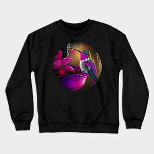 Beautiful Hummingbird and Flower Crewneck Sweatshirt